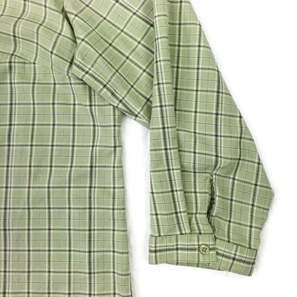 Denim & Co Green Multiprint Long Sleeve Button Front Blouse Womens Plus 3X - Picture 6 of 11